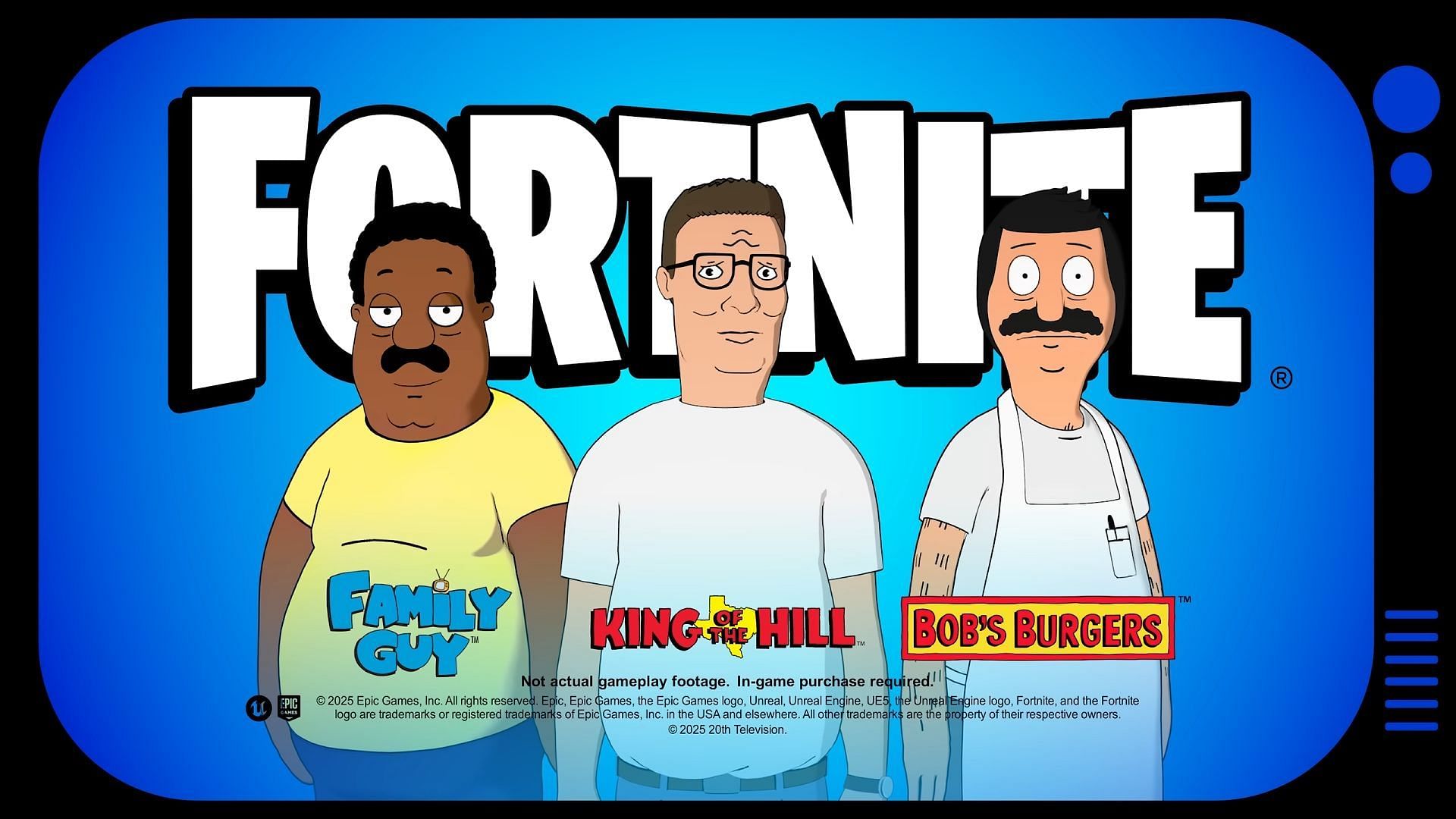Hank Hill, Bob Belcher, and Cleveland Brown skins in Fortnite will remain listed until June 22, 2025 (Image via Epic Games)